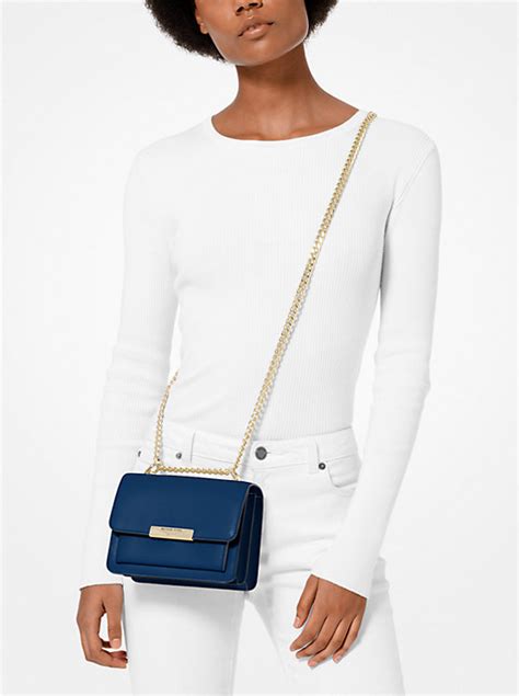 michael kors jade beige|Jade Large Leather Crossbody Bag .